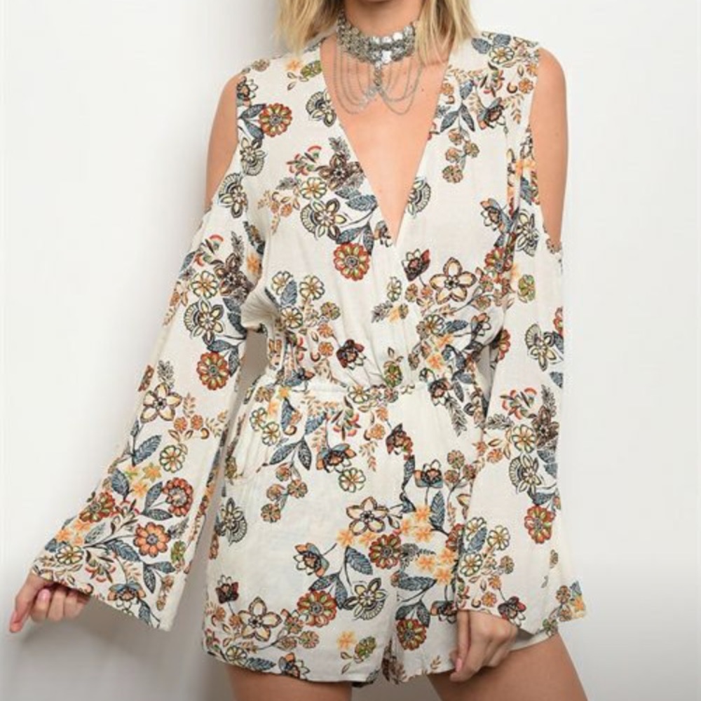 Floral Romper with pockets